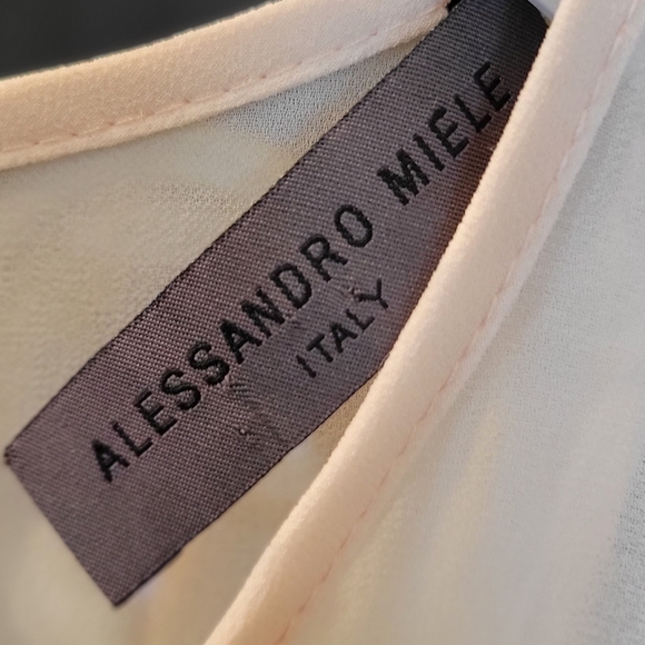 Cut-out halter top brocard party dress- pastel and gold - Alessandro Miele - Picture 4 of 7